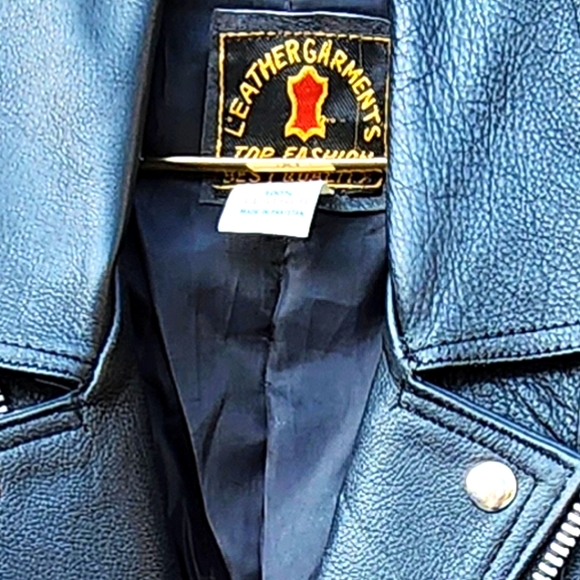 1980s Biker Jacket. Mint. Size XL. Genuine Leather. Vintage. Embossed Eagle - Picture 3 of 3